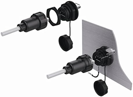 CNLINKO USB 3.0 Connector, Type A Female, Panel Mount Receptacles Socket with 40 inches Cable, IP67 Waterproof