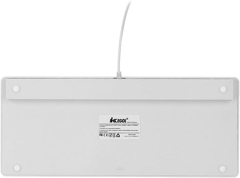 iKKEGOL USB Slim Mini Wired 78 Key Small Super Thin Compact Keyboard for Desktop Laptop PC, White
