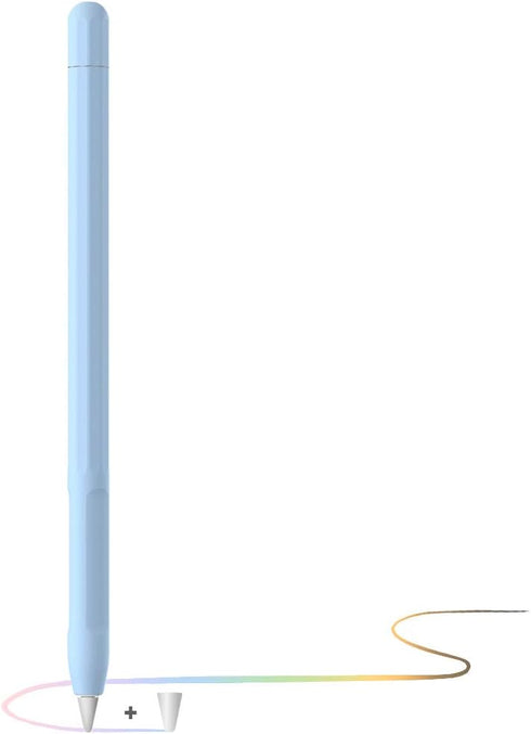 YINVA Case for Apple Pencil 1st Generation - Grip, Accessories Holder, Cover Sleeve with Protective Nib Cover (Blue)