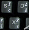 Greek Keyboard Stickers, Transparent Background, White Lettering for Laptops