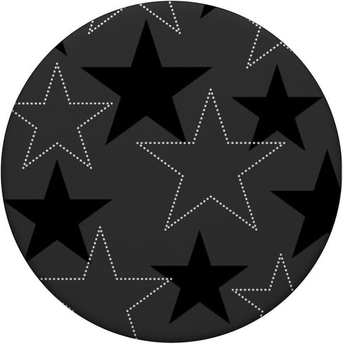 Black & White Star Pattern Aesthetic Y2K Trendy Stars PopSockets Standard PopGrip