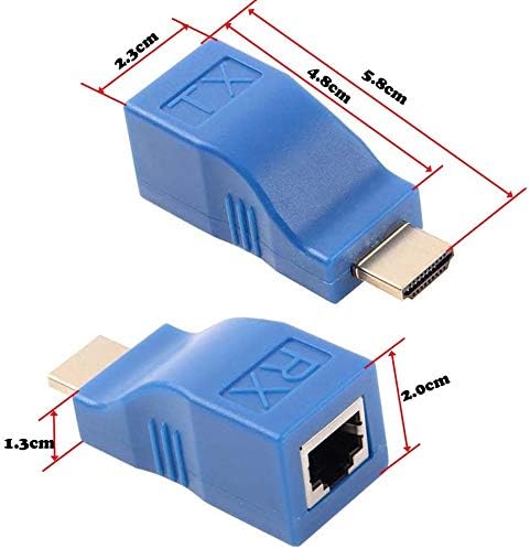 XMSJSIY HDMI Extender, HDMI to RJ45 Converter Repeater Over Cat 5e/6, 1080p up to 30m for HDTV, PS4