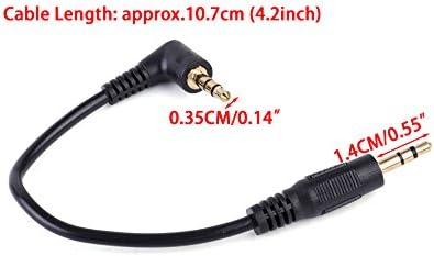 beler 0.4ft 10cm Right Angle 3.5mm Male to Male Aux Audio Cable