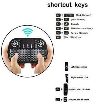Wireless Mini Keyboard Remote Control with Touchpad Mouse Combo, RGB Backlit for Android TV Box Smart TV
