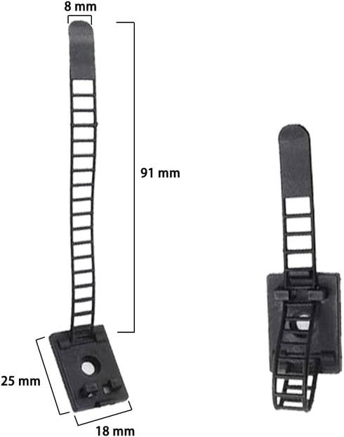 Cable Nylon Ties - 20 Pieces Black Desktop Wire Classification Organizer Ties