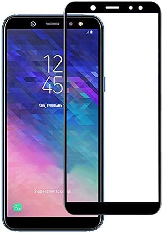 2 Pack Black Front High Clear Films, Bubble Free Tempered Glass Screen Protector for Samsung Galaxy A6 2018