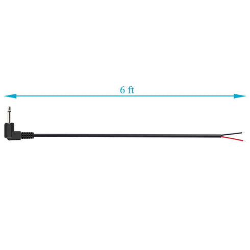 Fancasee (2 Pack 6 ft) Replacement 3.5mm Right Angle Male Plug to Bare Wire Audio Cable Repair