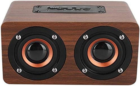 Retro Wooden Bluetooth Speaker - Combination Wireless Dual Loudspeakers, 3D Surround Speaker, Dual 5W Speakers, Redwood