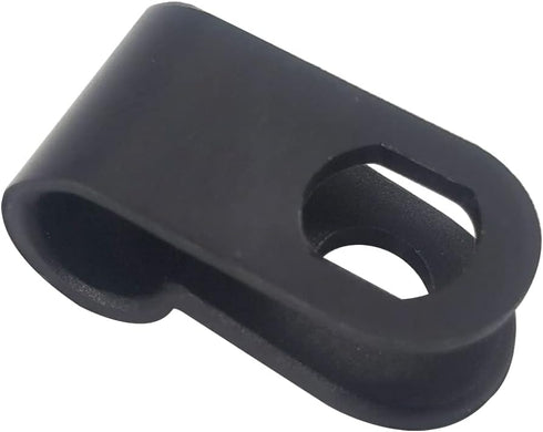 Cable Clamp R-Type Wire Clamp, 3/16" Nylon Screw Mounting Fastener Clips with Screws for Wire Management - Black - 50