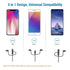Apple MFI Certified 3-in-1 Cable, Lightning/Type C/Micro USB for iPhone, iPad, Samsung Galaxy, 3FT Black