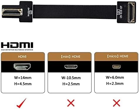 NFHK CYFPV Dual 90 Degree Right-Up Angled HDMI Type A Male to Male Cable for FPV HDTV Multicopter Aerial Photography
