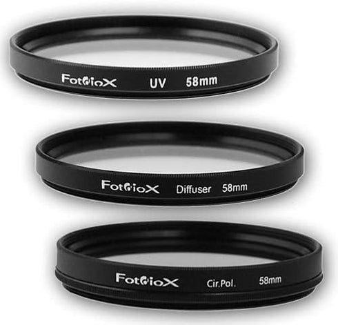 Fotodiox Filter Kit, UV, Circular Polarizer, Soft Diffuser, 58mm for Canon, Nikon, Sony, Olympus, Pentax
