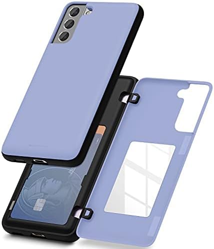 GOOSPERY Magnetic Door Bumper Case for Galaxy S21, Card Holder Wallet Case, Dual Layer Protective Cover (Lilac Purple)