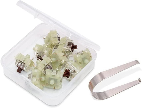 Granvela 10 Pack Cherry MX RGB Brown Key Switches, Plate Mounted Tactile 55g Force for Mechanical Keyboard in PE Box