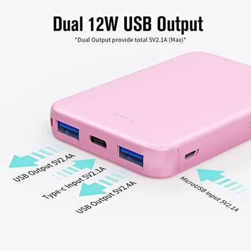 VANYUST S22 Portable Charger, Power Bank, 5000mAh External Battery Pack for iPhone 15 14 13 12 11 X Samsung S22 S21