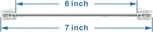NECABLES 2-Pack 6 Inch Short Telephone Cord, Wall Phone Cable for Landline RJ11 6P4C Male to Male