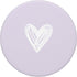Cute Pastel Lavender Minimalist White Heart Scribble Design PopSockets Swappable PopGrip