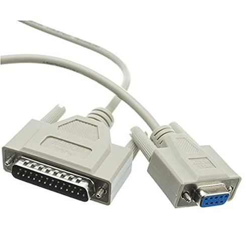 AYA DB9 (9-Pin) Female to DB25 (25-Pin) Male Serial Null Modem Cable (10 Ft)