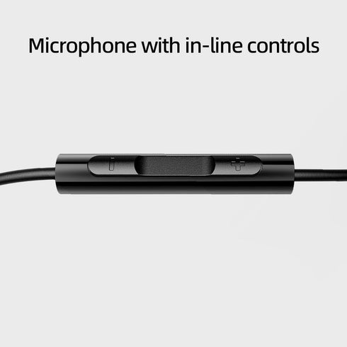 FiiO FF1 3.5mm HIFI Music Wired Bass Earbud, 14.2mm Dynamic HD Microphone Earphone for Gaming, Meeting, Video (Black)