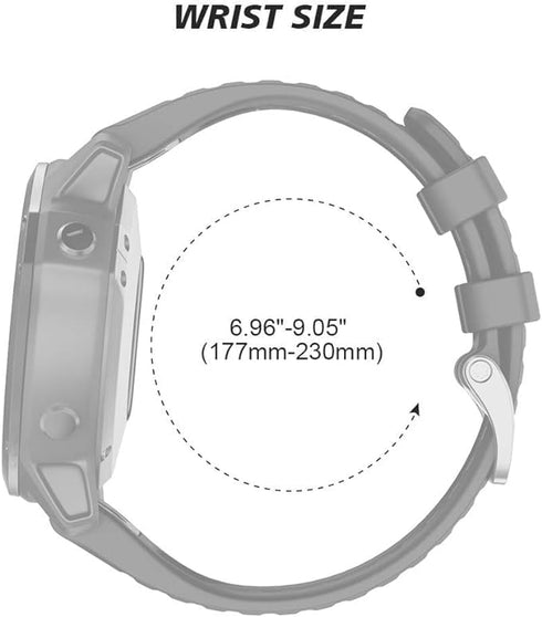 ANCOOL Compatible with Fenix 6 Bands, 22MM Easy-fit Soft Silicone Replacement for Fenix 7/6 Pro/5 Series