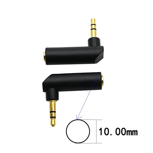 3.5mm Angle Male to Female Audio Adapter, 90 Degree Right Angle Gold-Plated TRS Stereo Jack Plug for Headset, Tablets