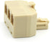 Modular Telephone Splitter Adapter RJ11 6P4C, 3-Way Line Socket Triplex Divider Connector, Beige (Pack of 2)
