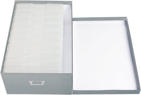 novelinks 4" x 6" Photo Storage Box, 10 Inner Picture Storage Containers, Photo Organizer Case for Craft Keeper (White)