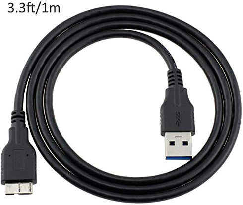 USB 3.0 Micro Cable 1.6ft - Type A Male to Micro B, compatible with Samsung Galaxy S5, Note 3, cameras, and HDDs.