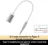 Tiosen 3.5mm MP3 Male to Type-C Female Audio Adapter Cable, White, Compatible with Smartphones, Players, Laptops