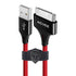 AGVEE 6ft Charging Cable 2 Pack for iPhone 4S, MFI Certified 30 Pin Braided Fast Charger, Compatible with iPad/iPod, Red