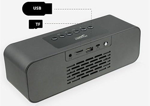 Portable Bluetooth Stereo Speaker with Dual Subwoofer, FM Radio, Handsfree Speakerphone for Smart Phone & Tablet