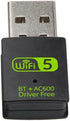 WLAN USB Stick Bluetooth Dongle, 600Mbps Dual Band 2.4GHz/5GHz Wireless Wi-Fi Network Adapter for PC