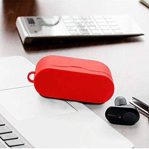 Case Compatible with Sony WF-1000XM3, Shock Drop Proof Soft Silicone Cover, Red