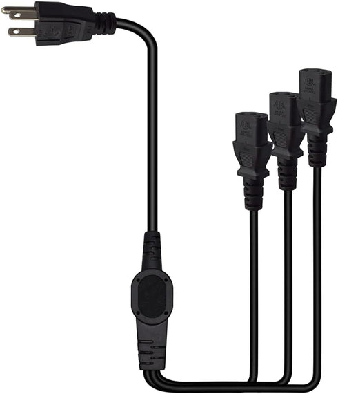 Toptekits 5-15P 3X C13 C13 3 (6ft/2m, 5-15P 3XC13) Computer Power Splitter Cord, NEMA to - Y-Cable, Power Cord Y