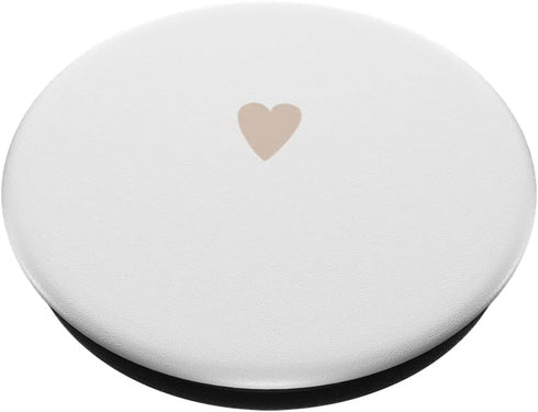 Sand / Beige / Tan Hand Drawn Heart Minimalist Love PopSockets Standard PopGrip