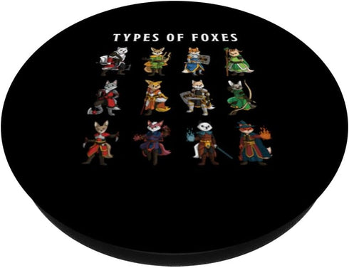 Types of Foxes Fantasy RPG Roleplaying PopSockets Standard PopGrip for Fox Lovers