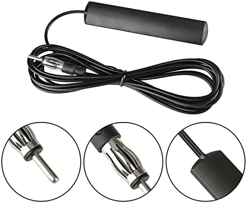 Car Antenna, Universal AM/FM Radio Antenna, 5M/16ft, Black, Compatible with Car Stereo Receiver, Marine Boat Radio