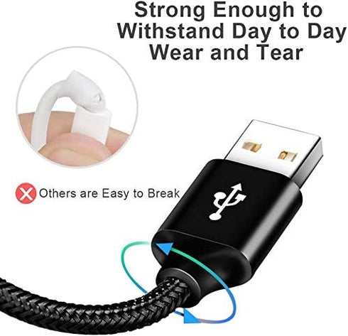 COSOOS Short Cables for Charging Station, 4 Pack Includes 2 iPhone Cables, 1 USB Type C, 1 Micro USB Cable