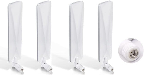 4G 5G LTE Antenna 9dBi SMA Male, White Cellular Antenna for Wireless CPE Router, 4Pack