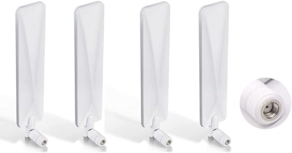 4G 5G LTE Antenna 9dBi SMA Male, White Cellular Antenna for Wireless CPE Router, 4Pack
