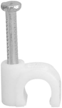 100 Pack White Ethernet / RG59 / 6mm Nail in Cable Clips