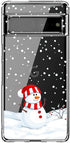 Blingy's Cute Winter Snowman Style Case for Google Pixel 7 Pro, Holiday Christmas Design Transparent Soft TPU (Snowman)