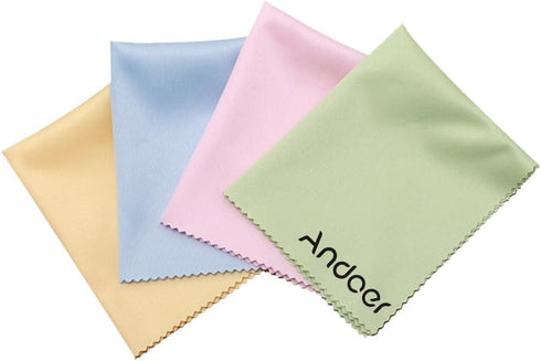 Andoer Microfiber Cleaning Cloth for Glasses, 10 10cm, 4pcs Premium Cloth for Lens/DSLR