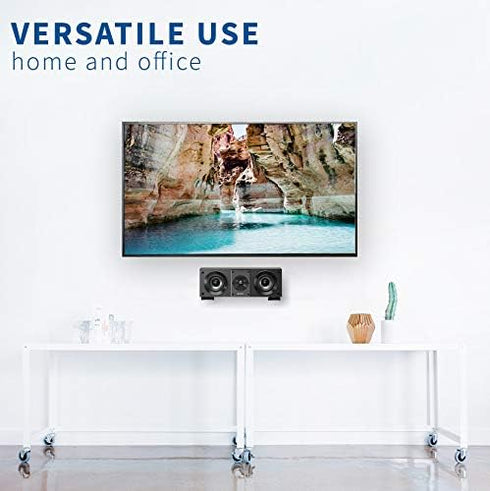 VIVO Steel Universal Dual Soundbar Wall Mount L Brackets, Adjustable Extending Speaker Arm Holders, Black