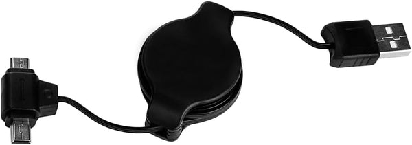 SumacLife 3.2-Feet Retractable USB 3.0 to Dual Tip Micro and Mini USB Charge and Sync Cable