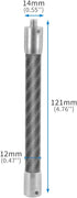 FEICHAO 1/4" (1/4" Screw,121mm) Screw/Thread Extension Arm Pole Mount Carbon Fiber Selfie Stick Rod Handheld Pole