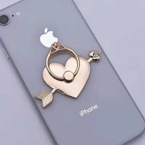 Mheijo Love Heart Ring Holder for Cell Phone Case, Cupid's Arrow Bling Glitter Sparkly Cell Phone Ring Holder