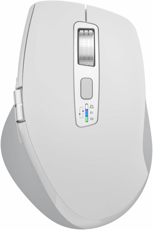Wireless Bluetooth Mouse with Smart Flying Scroll, Ergonomic Mice, Silent Multi-Device Mouse for Computer, White