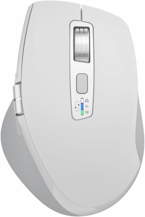 Wireless Bluetooth Mouse with Smart Flying Scroll, Ergonomic Mice, Silent Multi-Device Mouse for Computer, White