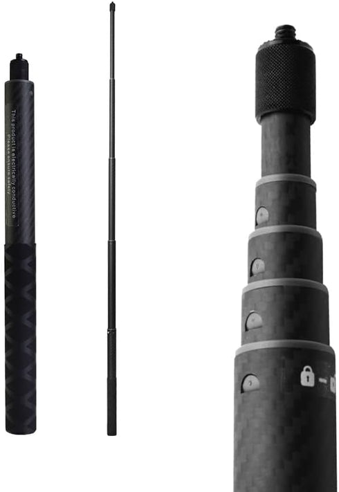 Jakoly 1.15m/45.3in Carbon Fiber Invisible Selfie Stick for Insta360 X5/X4/X3/ONE RS/ONE X, Internal